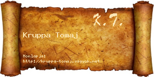 Kruppa Tomaj névjegykártya